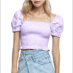 ASTR the Label Mason smocked top - size Medium - color lavender